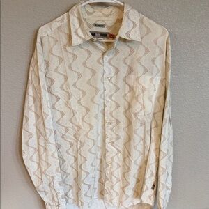 Quiksilver Cream and Brown Shirt